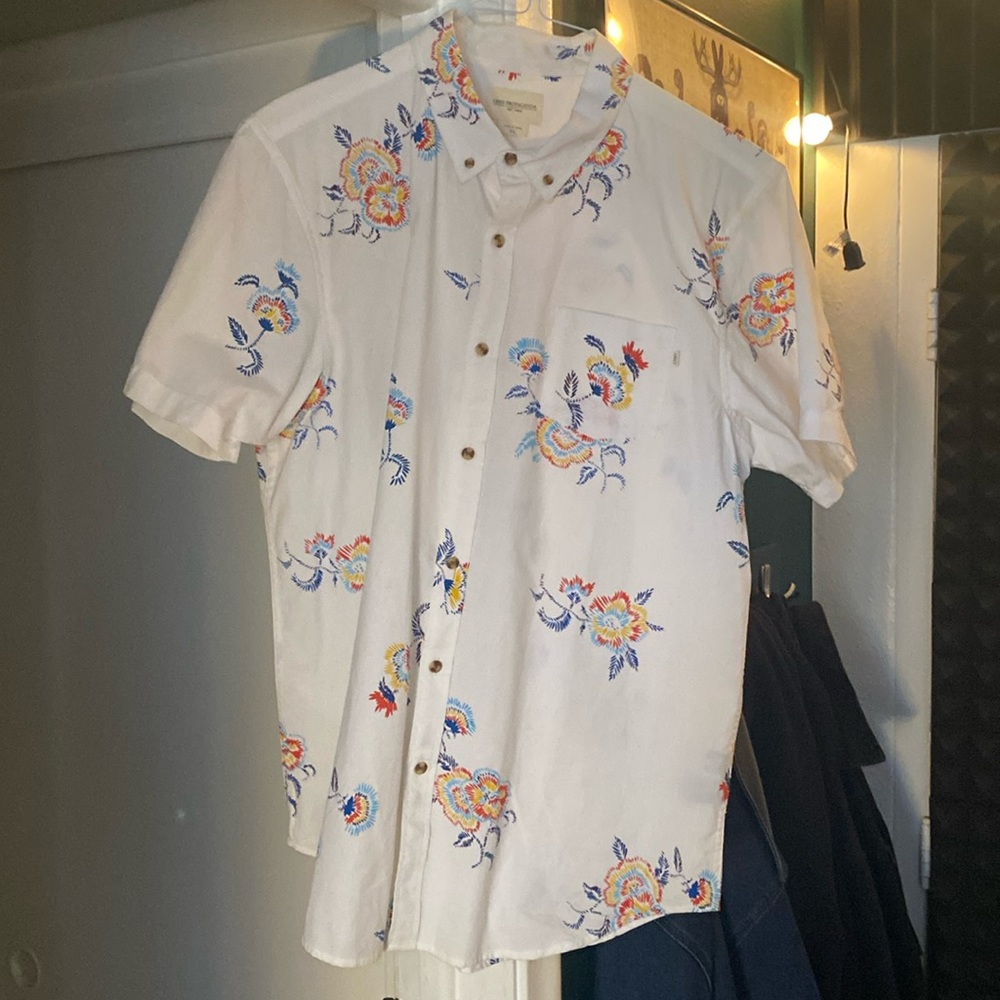 obey floral print button down